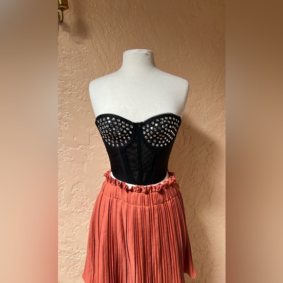 Madonna Style Metallic Studs Bustier Bra Corset Top - Picture 3 of 5